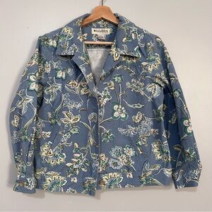 Appleseed's Floral cotton canvas short-waisted jacket 8P